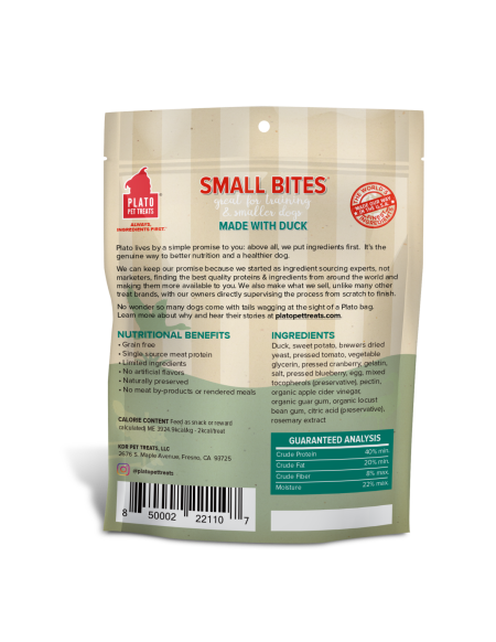 Plato Small Bites Duck Meaty Morsel Dog Treats