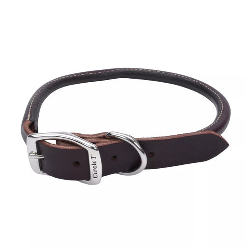 Coastal Pet Products Circle T Latigo Leather Round Dog Collar