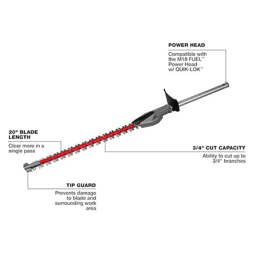 Milwaukee M18 FUEL™ QUIK-LOK™ Hedge Trimmer Attachment