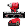 Milwaukee M18™ Compact Brushless 1/4 Hex Impact Driver Kit