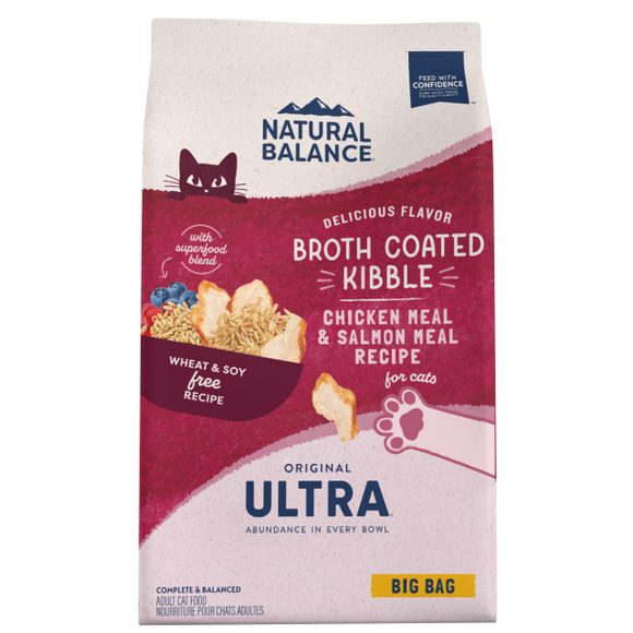 Natural Balance Ultra Broth Coated Chicken Meal & Salmon Meal Recipe Dry Cat Food