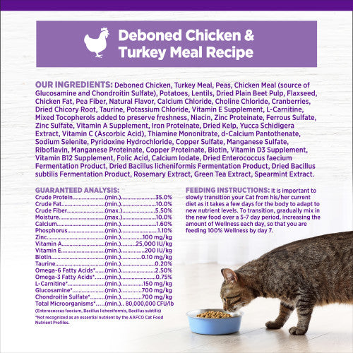 Wellness Complete Health Grain Free Indoor Healthy Weight Chicken Recipe Dry Cat Food