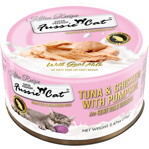 Fussie Cat Tuna & Chicken with Pumpkin In Goat Milk Mousse Kitten Recipe