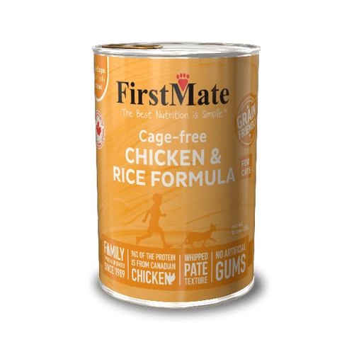 FirstMate Pet Foods Cage-free Chicken & Rice Formula for Cats 12.2oz – 12 Cans