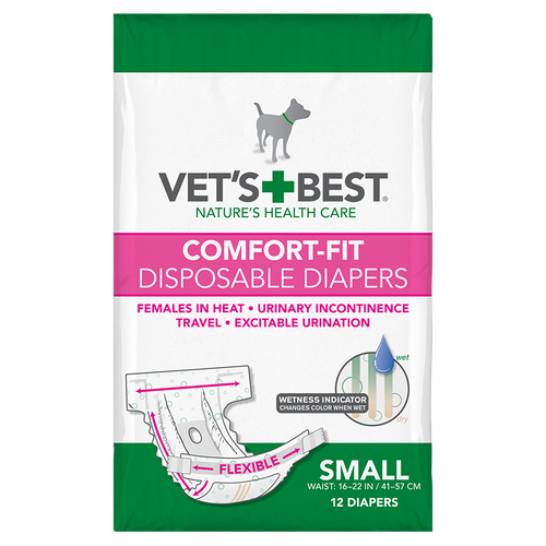 Vet's Best Comfort-Fit Disposable Female Dog Diapers – Small